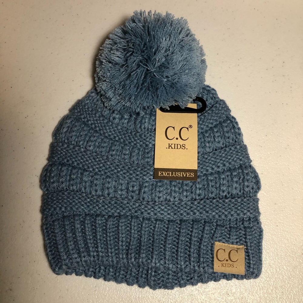 C C Kids Beanie with Pom Pom